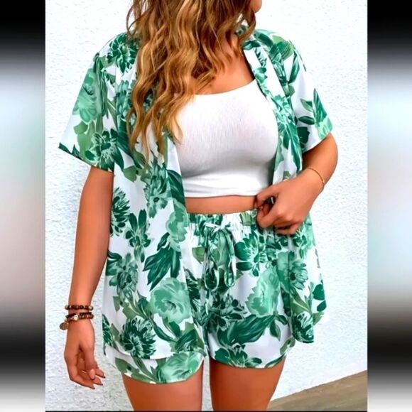 Boho ladie's floral plus size 2pc set size 1X - Picture 5 of 5